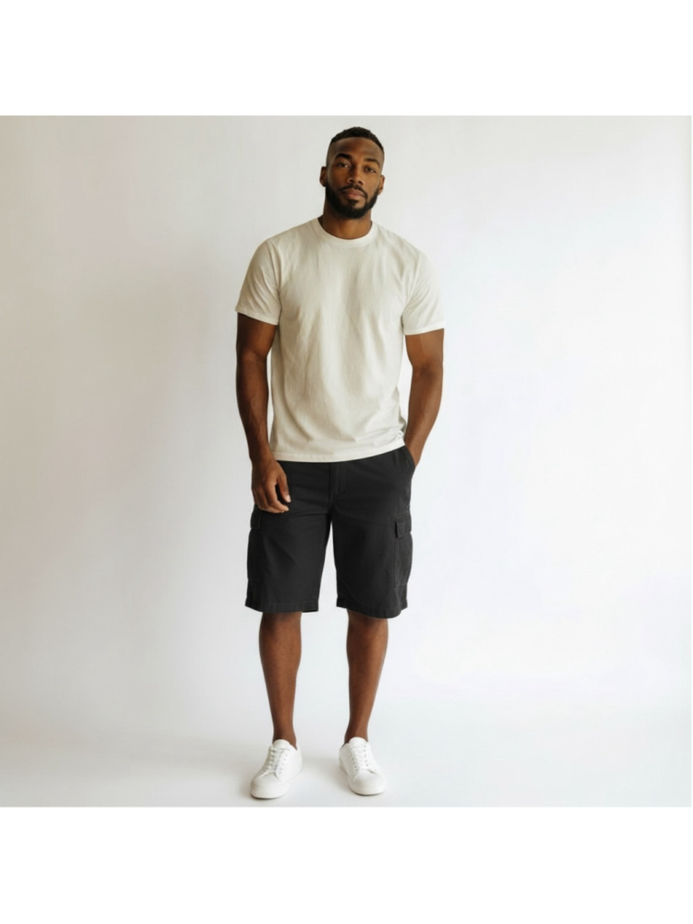 Men's Burnside Black Cargo Shorts Waist 38